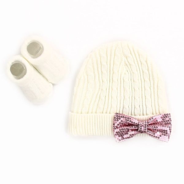 Baby Girl s Knit Hat & Booties Set (non-personalized) Online Hot Sale