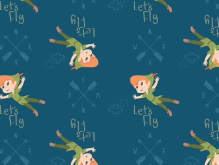 Peter Pan and Tinker Bell Let s Fly Fabric by the yard Hot on Sale