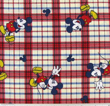 Disney Mickey Mouse On Woven Plaid Fabric by the yard Online Hot Sale