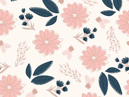 Blush by Jen Allyson Floral Daisy Fabric by the yard Fashion