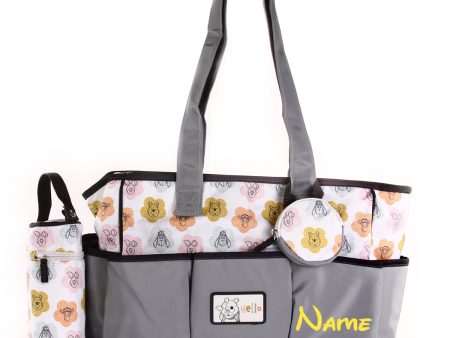 Personalized Winnie The Pooh Diaper Bag 4 Piece Set Fashion