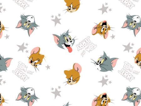 Disney Tom and Jerry Heads and Stars Fabric by the yard Supply