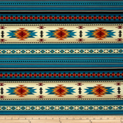 Tucson Aztec Turquoise Fabric by the yard For Sale