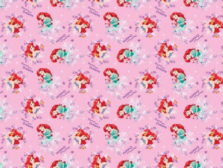 Disney Princess Little Mermaid Ariel Discover Your Friends Fabric by the yard Online now