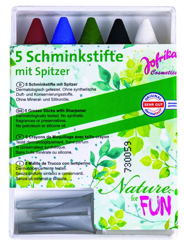 5 Natur Schminkstifte mit Spitzer Discount