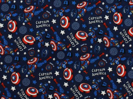 Marvel Avengers Doodle Captain America Fabric by the yard For Cheap