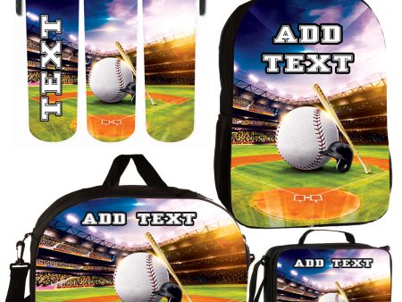 Personalized Backpacks, Lunch Bags, Duffel Bags, or Water Bottles with Full-Color - Baseball Field For Discount