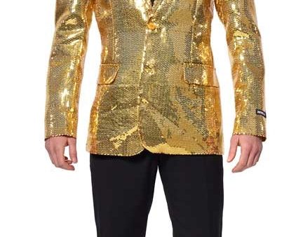 Suitmeister Sequins Gold Jacket für Herren For Sale