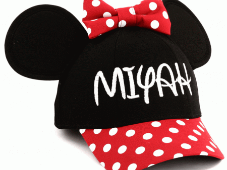 Personalized Kids or Adults Baseball Cap with 3D Ears - Minnie For Sale