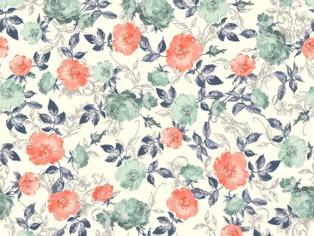 Summer Rose Floral Roses Fabric by the yard on Sale