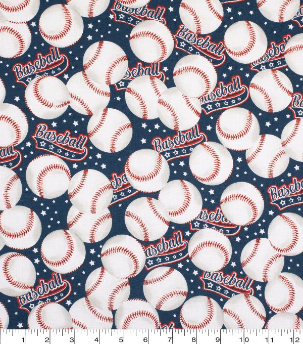 Americana Baseball Sports Fabric by the yard For Sale