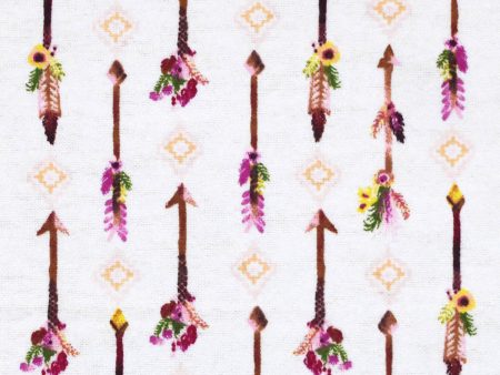 Aztec Petunia Arrow Geometric Fabric by the yard For Sale