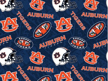 NCAA Auburn Tone on Tone Cotton Fabric by the yard For Sale